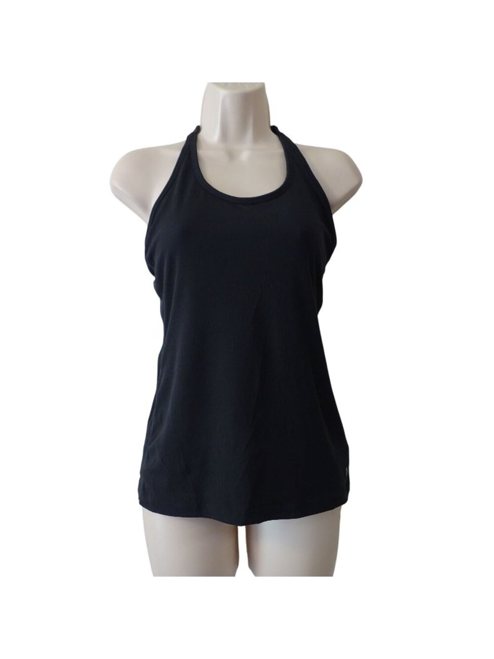Gap Fit Breathe Ribbed Racerback Tank Top Black Women Size S Activewear Yoga NEW
